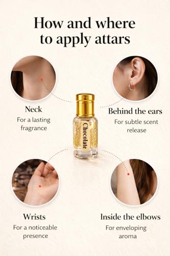 Image of KOSTA Chocolate Oud Attar 6ml | Alcohol-Free Long Lasting Perfume Oil | Sweet Chocolate Oud Fragrance | Unisex Roll-On Attar for Men & Women | Pocket Size Perfume