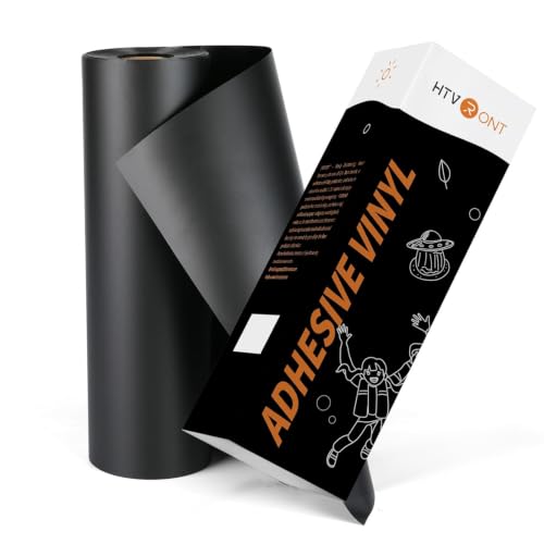 HTVRONT Black Permanent Vinyl, 12" x 100 FT Matte Adhesive Vinyl Roll