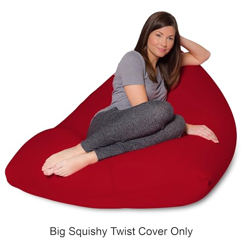 Bean-Bag-Cover-Only-Lounge-Soft-Stretchy-Squishy-Comfort-with-Removable-Washable-Cover-to-add-EPS-Bead-Refill-Filling-and-Liner-Perfect-for-Gaming-Relaxing-Twist-Red Bean Bag Cover Only Lounge Soft Stretchy Squishy Comfort with Removable Washable Cover to add EPS Bead Refill Filling and Liner Perfect for Gaming Relaxing Twist Red