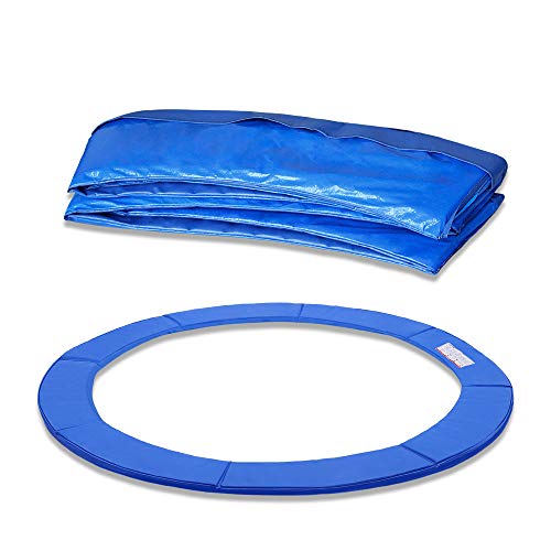 Hengmei - Protector de borde para cama elástica (244 cm de diámetro, 305 cm de diámetro, 366 cm de diámetro, acolchado), azul, Ø244cm Cover