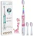 Seago Enfants Brosse à dents électrique pour 3-12 Ans avec Minuterie Intelligente et Lampes à LED de Couleur et 3 Sonique Têtes de Brosse pour junior garçons et filles SGEK6/SG977 (Rose)