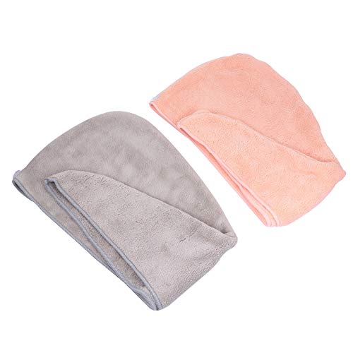 Lurrose 2 Pcs Toalha de Cabelo de Microfibra Enrolada Turbante de Secagem Rápida Touca de Banho Supe