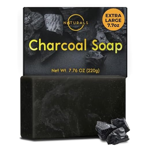 O Naturals Pastilla de Jabón de Carbón Activado para Hombres y Mujeres - Pastilla Corporal Desintoxicante con Manteca de Karité y Aceite de Menta