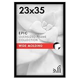 Americanflat 23x35 Poster Frame with Polished Plexiglass - Black Picture Frame - Wide Photo Frames Made of Engineered Wood for Vertical or Horizontal Wall Display - Epic Collection - Black