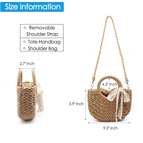 Bolso de mano clutch de paja para verano miniatura 5
