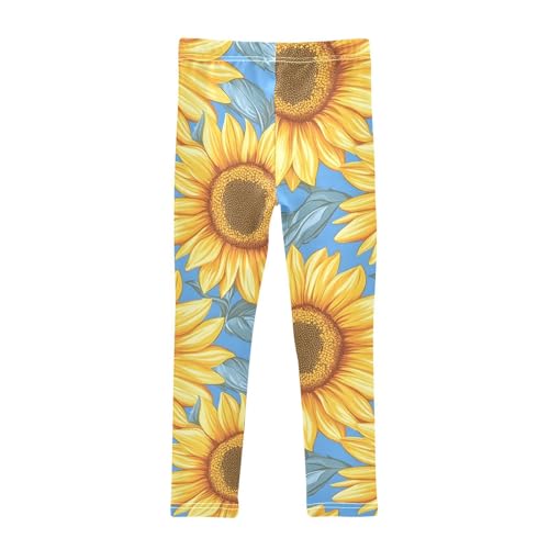 Beautiful Sunflower Girls Leggings Soft Stretch Workout Yoga Dance Pants for Kids Casual Tights2