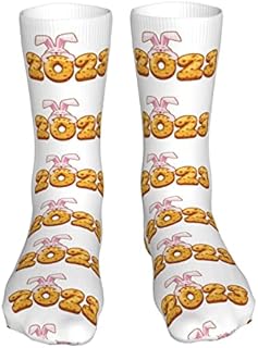 883 Compression Socks Year Of The Rabbit Happy New Year 2023 Crew Socks Non Slip Athletic Socks Comfort Calf Socks For Hiking Trekking Jogging 40cm