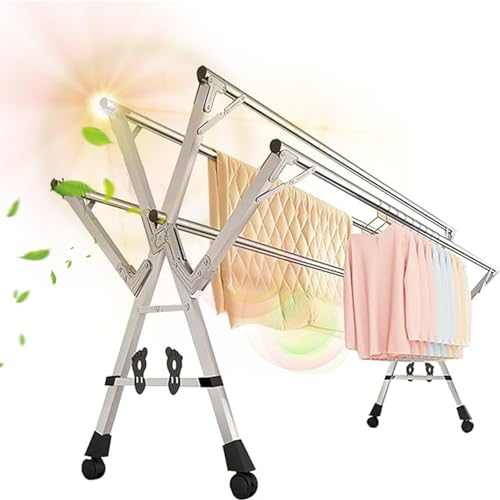 Retractable Outdoor Clothes Airer, Space-Saving Floor Clothes Hanger, Balcony Clothes Airer for Sheets, Stainless Steel Clothes Drying Rack, for Drying Sheets (C 2.4m/94in)