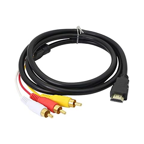 GELRHONR HDMI to RCA Cable,One-Way Transmission from HDMI to 3-RCA Video Audio AV Component Adapter Cable For HDTV-5FT/1.5M Cover