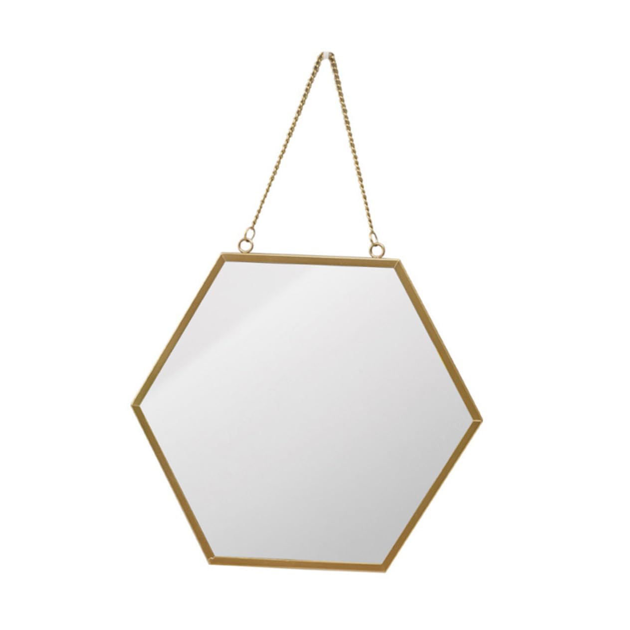 Miroir mural hexagonal en métal résistant pour coiffeuse de salle de bain