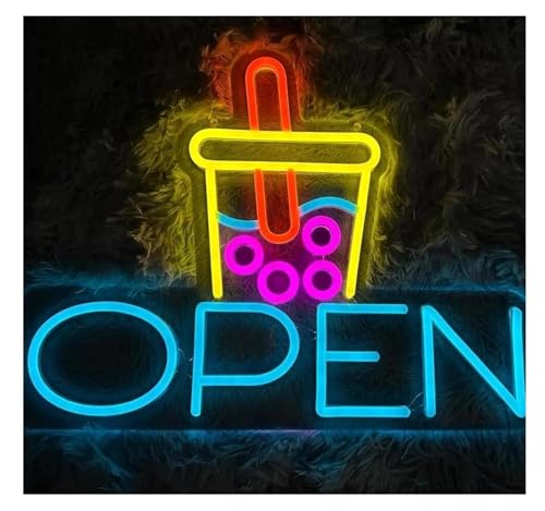 Néon bubble tea déco de vitrine pour créer une ambiance de café apaisante