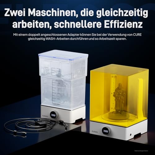 ELEGOO Mercury X Bundle mit Separater Waschstation und Aushärtungsstation für Große Harz 3D Drucker, Kompatibel mit ELEGOO Saturn, Mars MSLA/LCD/DLP 3D Druckern
