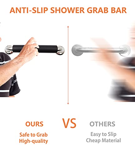 2 Pack Grab Bars for Bathroom, 12 Inch Anti Slip Shower Grab Bar Stainless Steel Safety Hand Rail Support for Showers, Seniors, Elderly Assist Handicap Bath Handle - Thumbnail 2