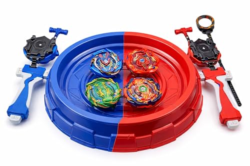 Image of Kidoyz Battle Gyro Spinning Top Battle Set for Kids | High Speed Fighting Tops with Arena & Launchers | Gyro Style Combat Gyroscope Toy | Gift for Boys & Girls Ages 8+ (Battle Brust)