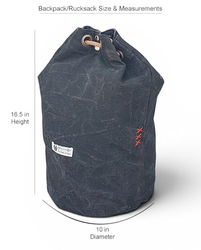 Image of The House of tara Distressed Canvas Backpack /Rucksack for Unisex | 20 Litres | Casual Cotton Bag with Spacious Compartment & Drawstring Strap | Suitable for Everyday Essentials