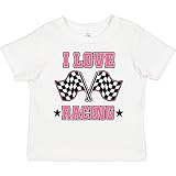 inktastic I Love Racing Rally Flags Girls Toddler T-Shirt 2T 0020 White 32068
