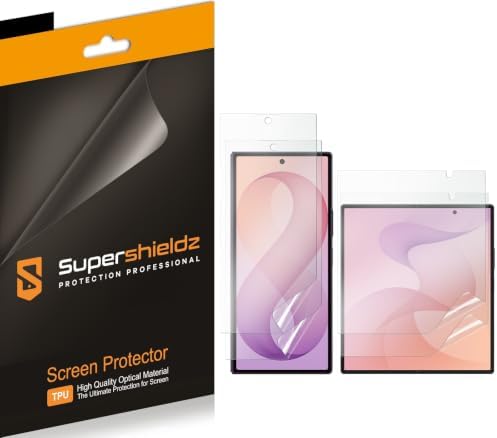 Supershieldz (2 Pack) Designed for Samsung Galaxy Z Fold 8 Ultra (2 Main Screen and 2 Front Screen) Screen Protector, High Definition Clear Shield (TPU) image 3