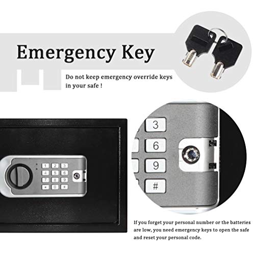 image for Lovndi Security Lock Box with Keypad, 0.5 Cubic Feet Digital Safe Box 