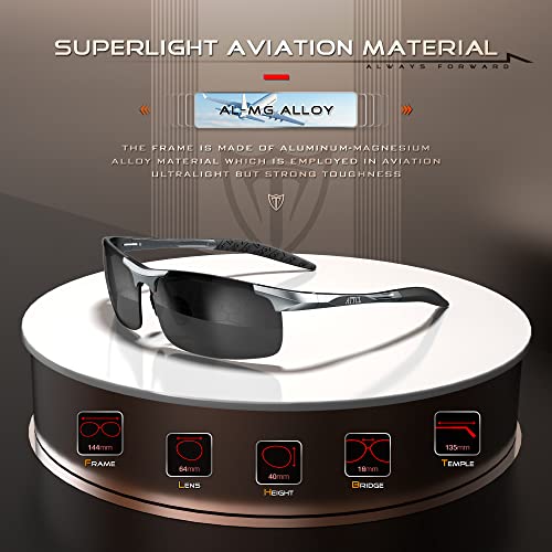 ATTCL Bundle gifts for men Fashion Driving Polarized Sunglasses for Men Al-Mg Metal Frame Ultra Light:(8177-Gray)+(8177-black-gray)4