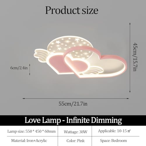 Plafonnier enfant LED bleu rose 38W à intensité variable avec télécommande - 6