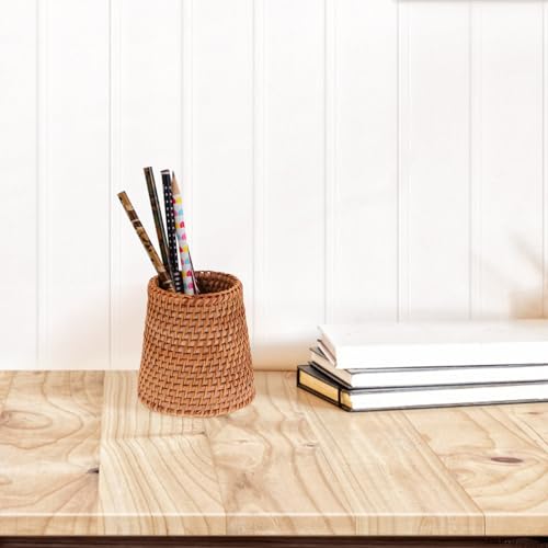 Support de bureau en rotin tissé main pour trier petits objets et outils