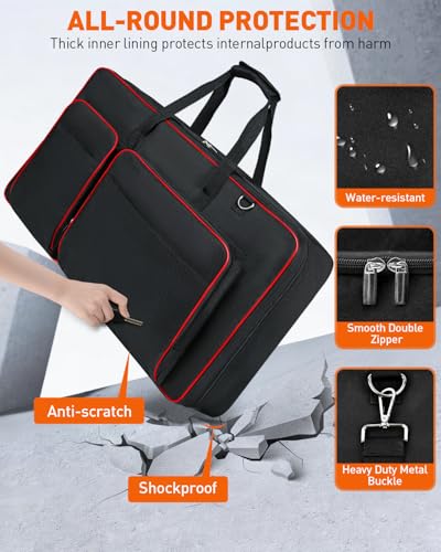 Image of DJ Controller Case For DDJ-FLX10 / DDJ-GRV6 /FLX6 / REV5 / REV7 /1000 / SC LIVE 4，Large Padded Shockproof DJ Gig Bag With 17.3 inch Laptop Compartment, Multi-Pocket For Storing DJ Controller And Accessories