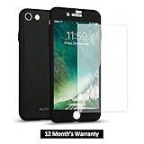 iPhone 7 Case, AnsTOP Ultra-Slim Full Body Protective Case for iPhone 7 with Tempered Glass Screen Protector (Black)