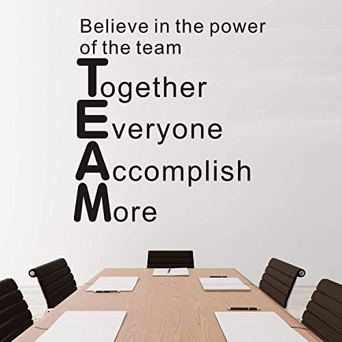 VODOE Quotes Wall Decor Stickers, Office Wall Decal, Inspirational Teamwork Classroom Motivational Art Vinyl Stickers Believe in The Power of The Team Together Everyone Accomplish More 25