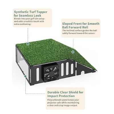 Golf Simulator Projector Cover - Floor Mounted Enclosure for Projectors with Cooling Fan - Durable Protection for Your Golf Simulation