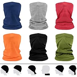 Protección De Cabeza Y Rostro flintronc Pañuelos Cabeza Elástica,6 Piezas Multifunción Bufand Bandana con 6 Colores, Resistente al Viento Transpirable, Protección UV Tubular Pañuelo para El Cuello para Ciclismo, Senderismo
