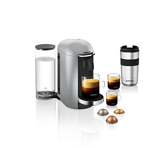 Krups XN900E Nespresso Vertuo Plus Deluxe Kaffeekapselmaschine (1260 Watt, 1,7 l Wassertank), silber