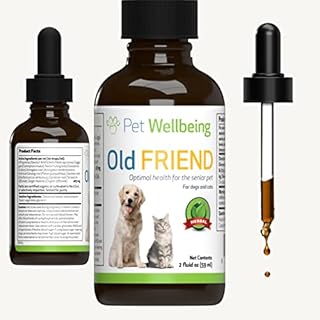 Pet Wellbeing Old Friend for Senior Dogs - Supports Overall Health in Older Canines - Natural Herbal Supplement 2 oz (59 ml)