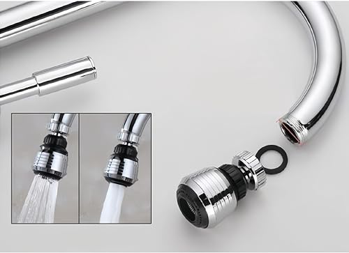 FOTN 1PCS 360 Degree Swivel Faucet Aerator Deluxe Water Saving Faucet Sprayer Water Saving Bubbler Pressurized Faucet Filter Kitchen Accessories (360 Degree, Count, 1), Silvery