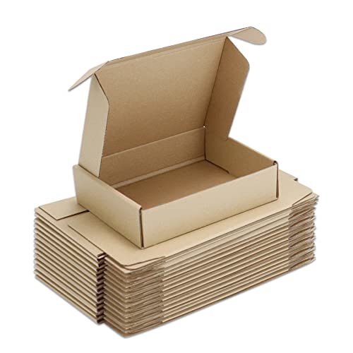 Wintcomfort 25 Pack Shipping Boxes, 8 x 4 x 2 inch Corrugated Cardboard Packing Small Mailer Box for Mailing Business Packaging, Gifts, Decorations, Brown Kraft