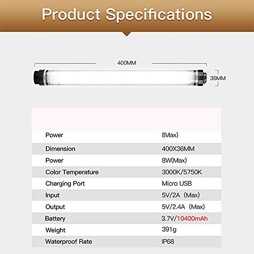 Impermeabile Light Stick RGB Handheld Video LED colorato 8 Emissione dei colori Illuminazione fotografica di controllo remoto - Image 8