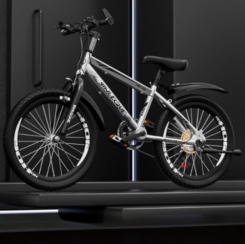 GRSMIS 子供用自転車 マウンテンバイク 6 〜 16 歳の男の子と女の子に最適 スポーツバイク 18/20/22/24インチ学生用自転車 調節可能なシート フロントサスペンション デ 通学 学生用 (22インチ,シルバー(変速))