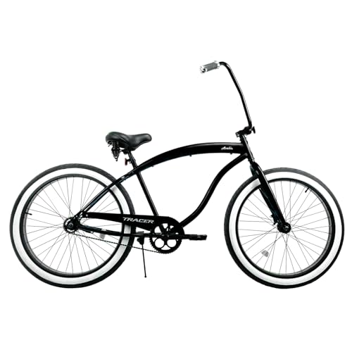 Tracer Avalon 26/29 Inch Beach Cruiser Bike for Adult Men & Women, Single Speed Coaster Brake 3.0 Fat tire Low Step-Through Frame, City Hybrid Bike (Black, 26'')