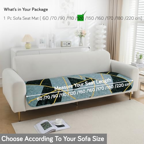 Image of HOKIPO 'Elira Series' Water Repellent + Waterproof Quilted Sofa Mats | Make Your Own Sofa Cover Set | Length 120cm - Multicolor Abstract Geometry (AR-5245-C10)
