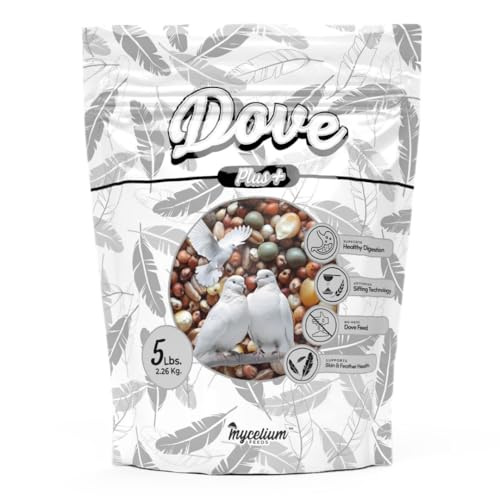 Mycelium Dove Plus Wild Bird Food (5 LB Bag) | Premium Bird Seed Mix for Doves, Pigeons & Ground-Feeding Birds | Supports Healthy Digestion | Organic, Non-GMO & Made in USA