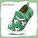 WateLves Kids Toddler Slippers Boys Girls House Shoes Slip on Sock Slippers Lightweight Winter Indoor Outdoor Walking Shoes(Green Soccer,32/33)