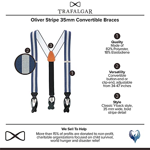 Trafalgar Oliver Stripe 35Mm Convertible Braces #TOP3