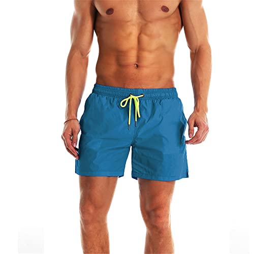 Surwin Herren Shorts Sommer Kurze Männer Surfen Schnelltrocknend Beach Badeshorts Trainingsshorts Bermudas Verstellbarem Tunnelzug Swim Shorts mit Taschen Cover