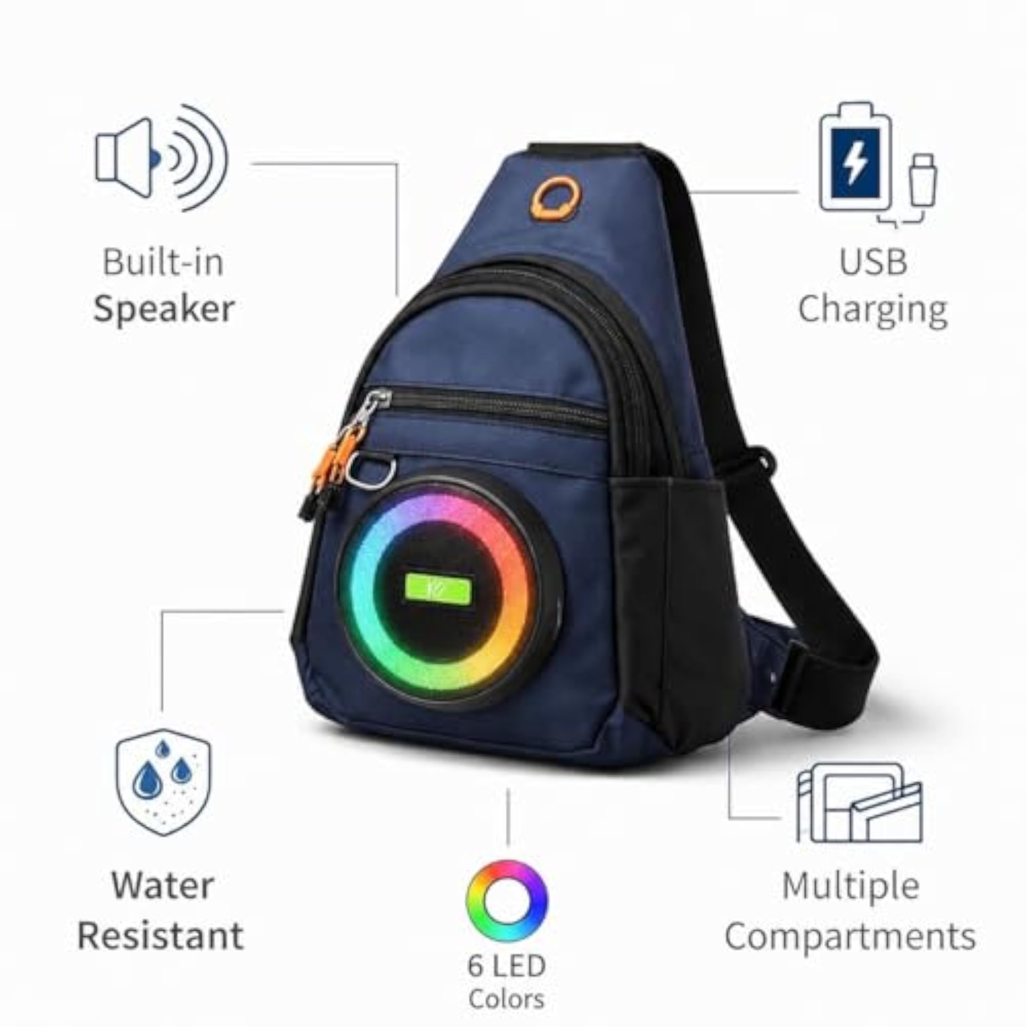 Wireless Bluetooth Speaker Sling Bag for Men & Women