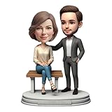 Custom Bench Sitting Couple Bobblehead Handcrafted Awesome Gift for Sweethearts Casual Intimate Moment Capture Charming Desktop Decor