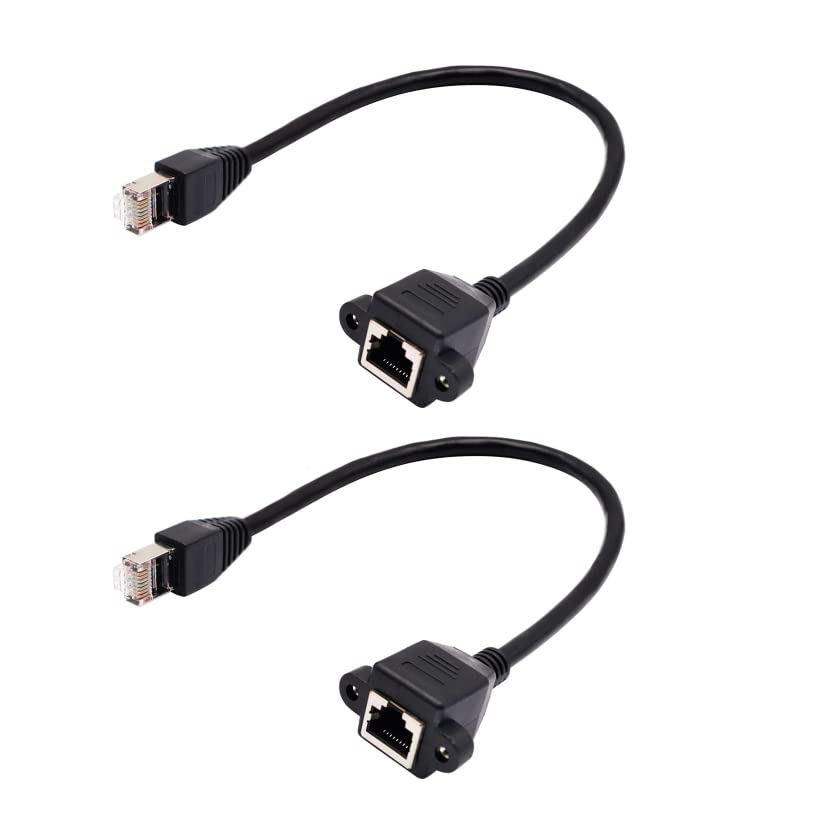 PARUHT 2Pcs Rj45 Male To Female Extension Cable(30Cm)Cat5 Cat5E Cat6 Cat6E Cat7 Network Ethernet Cable Shielded Ethernet Network Connector With Screw Panel Mount Extension Cable For Router,Modem,Grey (B0BLZRPHGB) Amazon Price History, Amazon Price Tracker