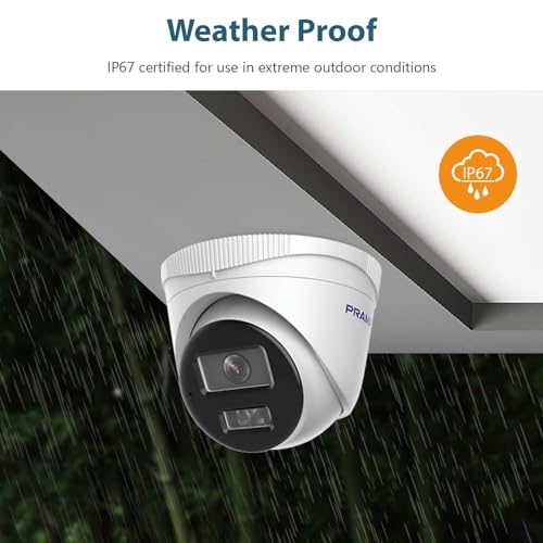 Image of PRAMA PT-NC123D3-N(D2) 2MP Fixed Turret Network Camera with Advanced IR, IP67 & AI Human /Vehicle Detection | Included PVC Stickers