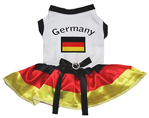 Robe pour chien Allemagne coton blanc M avec motif drapeau