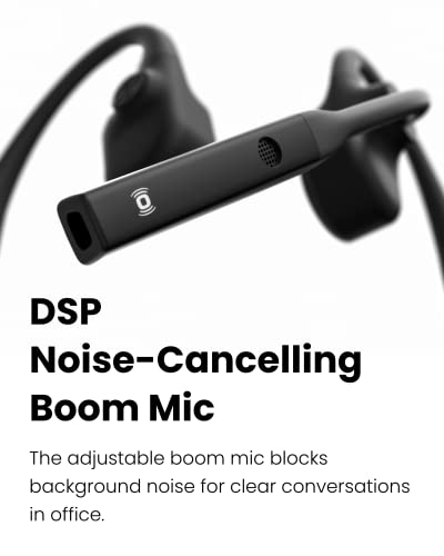 AfterShokz OpenComm UC-Bluetooth Stereo Computer Headset with Loop 100-Bone Conduction Wireless PC Headphones with Noise-Canceling Boom Microphone for Home Office Business Commercial Use,with Bookmark