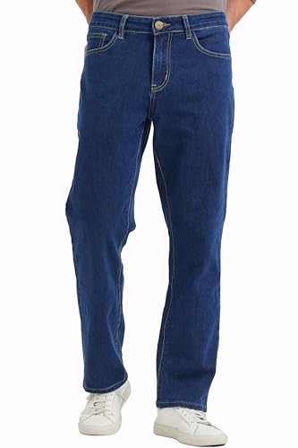 Pearl snap Men's Cowboy Jean Regular Straight Leg for Men 5-Pocket Free Stretch Jeans