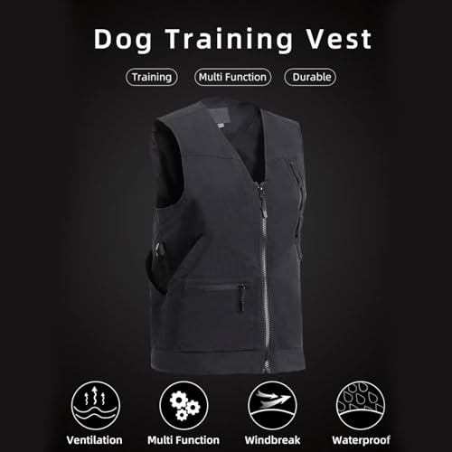Hundetrainer-Weste – Haustier-Trainer-Schutztuch, Hundeführer-Trainer-Weste, seitliche verstellbare -Design, Hundetrainer-Kleidung, Angelweste, Reißverschlussweste, ärmellose Jacke für Sport